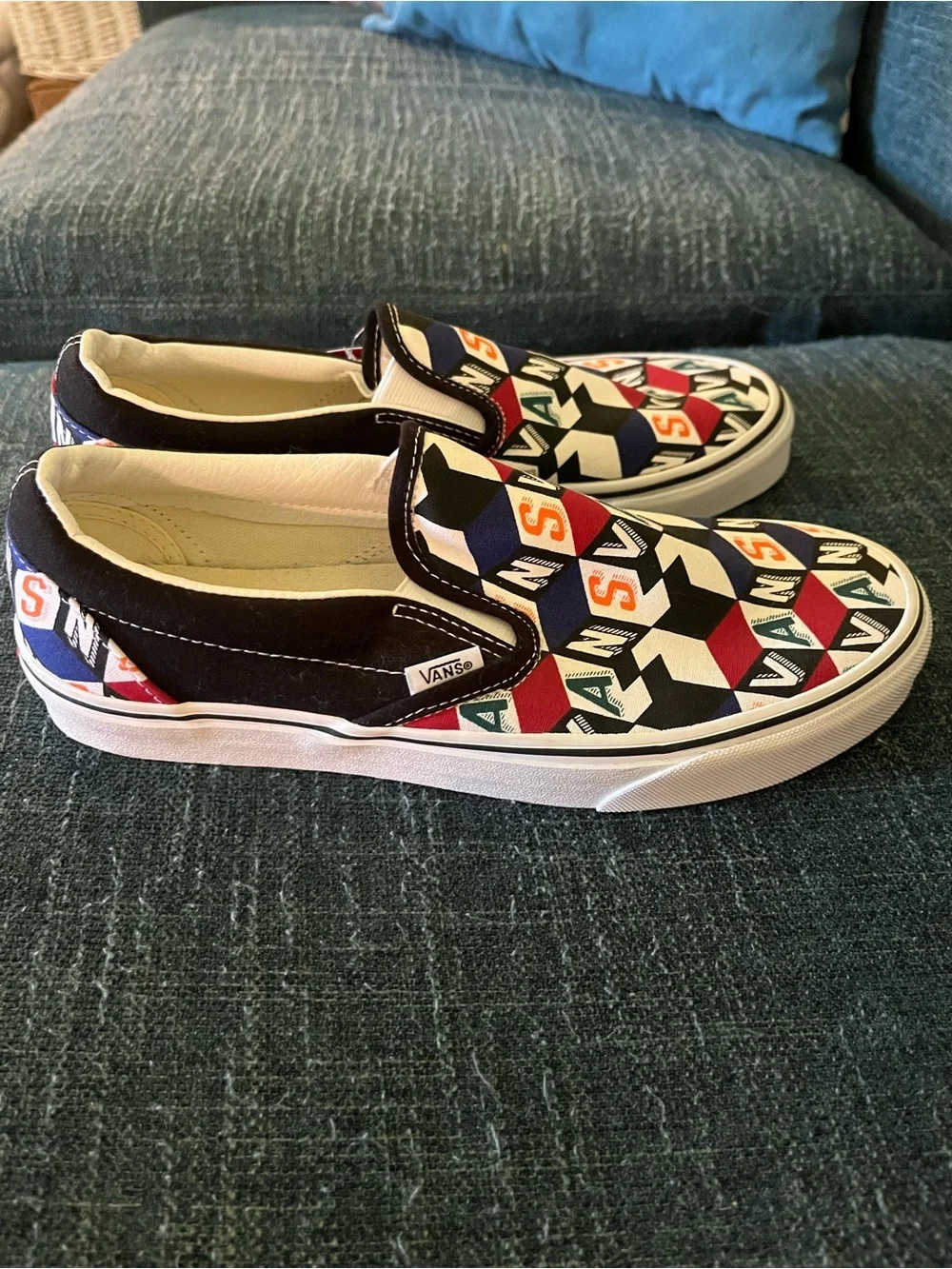 Vans Multi-Color Checker Cube Slip-On Loafers